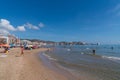 Cullera Spain people enjoying the beach and Mediterranean sea in the beautiful coast town