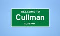 Cullman, Alabama city limit sign. Town sign from the USA. Royalty Free Stock Photo