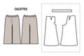 The culottes trousers for woman vector illustration.