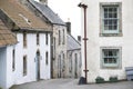 Culross fife Scottish village houses on road steep slope