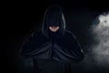 Cult Leader in a Black Robe Royalty Free Stock Photo