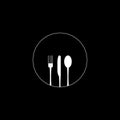 Cultery icon, knife fork spoon sign, symbol. Flat design, illustration