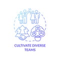 Cultivate diverse teams concept icon