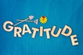 Cultivate Gratitude Concept With Wooden Capital Letters