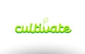 cultivate word concept with green leaf logo icon company design