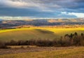 Cultivated fields in Kotlina K?odzka. Royalty Free Stock Photo