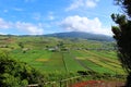 Cultivated fields on the rolling volcanic hills of Terceira