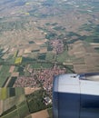 Cultivated ground seen from plane