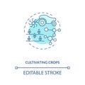 Cultivating crops concept icon