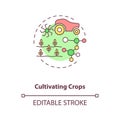 Cultivating crops concept icon