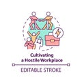 Cultivating hostile workplace concept icon