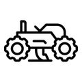 Cultivator machine icon outline vector. Farm tractor