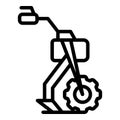 Cultivator machinery icon outline vector. Farm machine