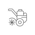 Cultivator or tiller line icon