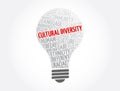 Cultural diversity bulb word cloud collage, concept background Royalty Free Stock Photo