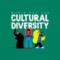 Cultural Diversity card of diverse friend group Royalty Free Stock Photo