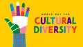 Cultural Diversity color hand social help concept Royalty Free Stock Photo