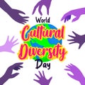 Cultural Diversity Day banner diverse planet hands Royalty Free Stock Photo