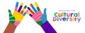 Cultural Diversity day colorful high five hand Royalty Free Stock Photo