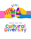 Cultural Diversity Day friend fist bump concept Royalty Free Stock Photo