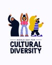 Cultural Diversity diverse friend group card Royalty Free Stock Photo