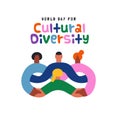 Cultural Diversity diverse friend team hug card