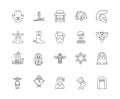 Cultural diversity line icons, signs, vector set, outline illustration concept Royalty Free Stock Photo