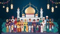 Cultural diversity and unity showcased in festive Eid Mubarak poster