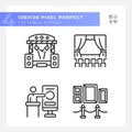 Cultural events pixel perfect linear icons set Royalty Free Stock Photo