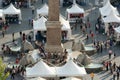 Cultural fair organized in Piazza del Popolo.