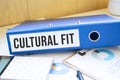 CULTURAL FIT words on labels with document binders Royalty Free Stock Photo