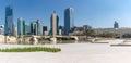 Cultural Foundation Abu Dhabi and Al Danah.Buildings Royalty Free Stock Photo