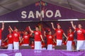 Cultural group of young Samoan girls at Pasifika Festival, New Zealand