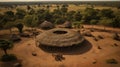 Cultural Harmony: Enchanting African Round Hut Amidst Natural Splendor