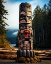 Cultural Heritage Haida Totem Pole in North America Royalty Free Stock Photo