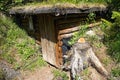 Cultural - historical monument defensive guerrilla bunker over the Black Stone in the Ilanovska valley in Liptov Royalty Free Stock Photo