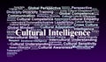 Cultural Intelligence Word Cloud. Educational Visualization for Global Skills and Cross-Cultural Awareness Royalty Free Stock Photo