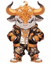 Cultural Richness Unleashed: Chinese New Year Featuring Golden Ornament Animal Zodiac Bull