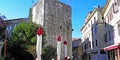 Cultural sight Pentagonal Tower or der fuenfeckige Turm Der funfeckige Turm, Porec - Istria, Croatia or Kroatien