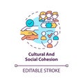 Cultural and social cohesion concept icon