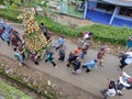 the cultural traditions of the durian festival of the people of the Ngropoh Temanggung Indonesia village Royalty Free Stock Photo