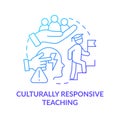 Culturally responsive teaching blue gradient concept icon