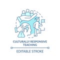 Culturally responsive teaching turquoise concept icon