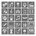 Culture and art, icons, shading pencil, white, gray, vector. Royalty Free Stock Photo