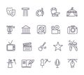 Culture and Creative Fine Art Line Icons Set Royalty Free Stock Photo