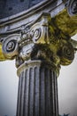 Culture, Greek-style columns, Corinthian capitals in a park Royalty Free Stock Photo