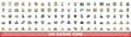 100 culture icons set, color line style Royalty Free Stock Photo
