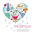 Culture of Indonesia design concept in the form of heart with te