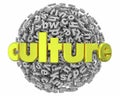Culture Language Dialect Traditions Letter Sphere 3d Illustration