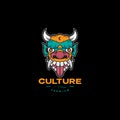 Culture mask barong bali abstract colorful logo design vector